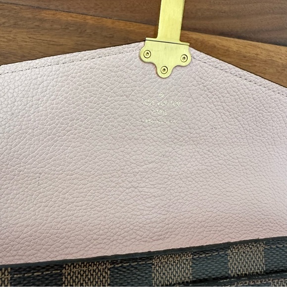 Vintage Authentic Louis Vuitton Damier Ebene Magnolia Rose Pink Clapton Wallet - Picture 13 of 17